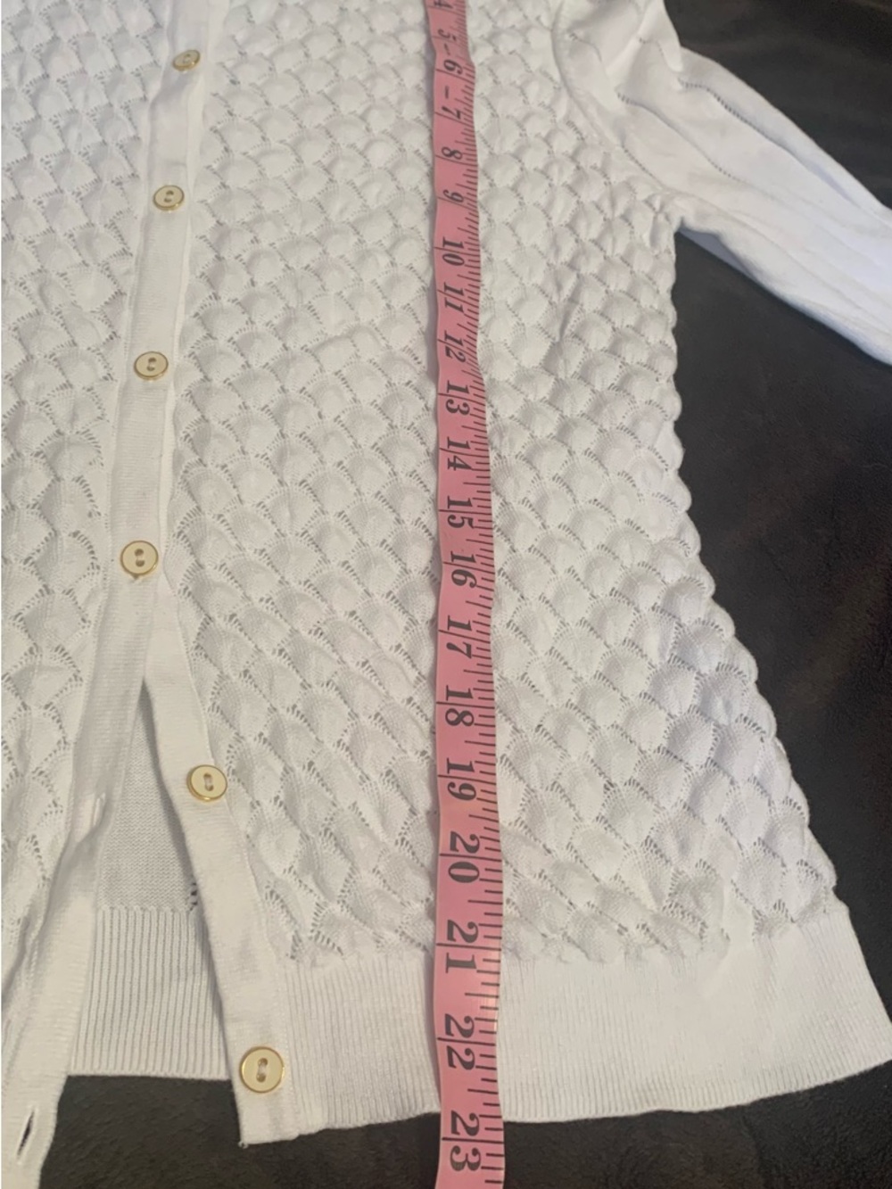 BROOKS BROTHERS ladies pure white lightweight eyelet cardigan size Large LNWOT - Picture 8 of 9